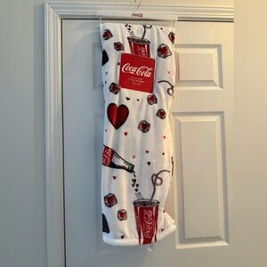 Coca-Cola Velvet Soft Throw Blanket with Red and Black Accents